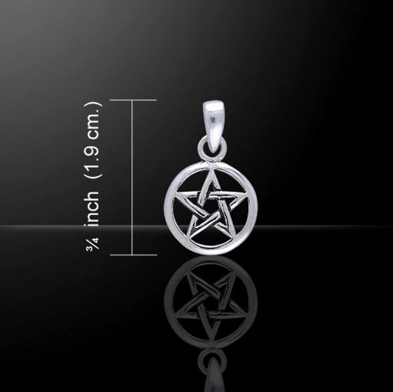 Sterling silver pentagram pendent