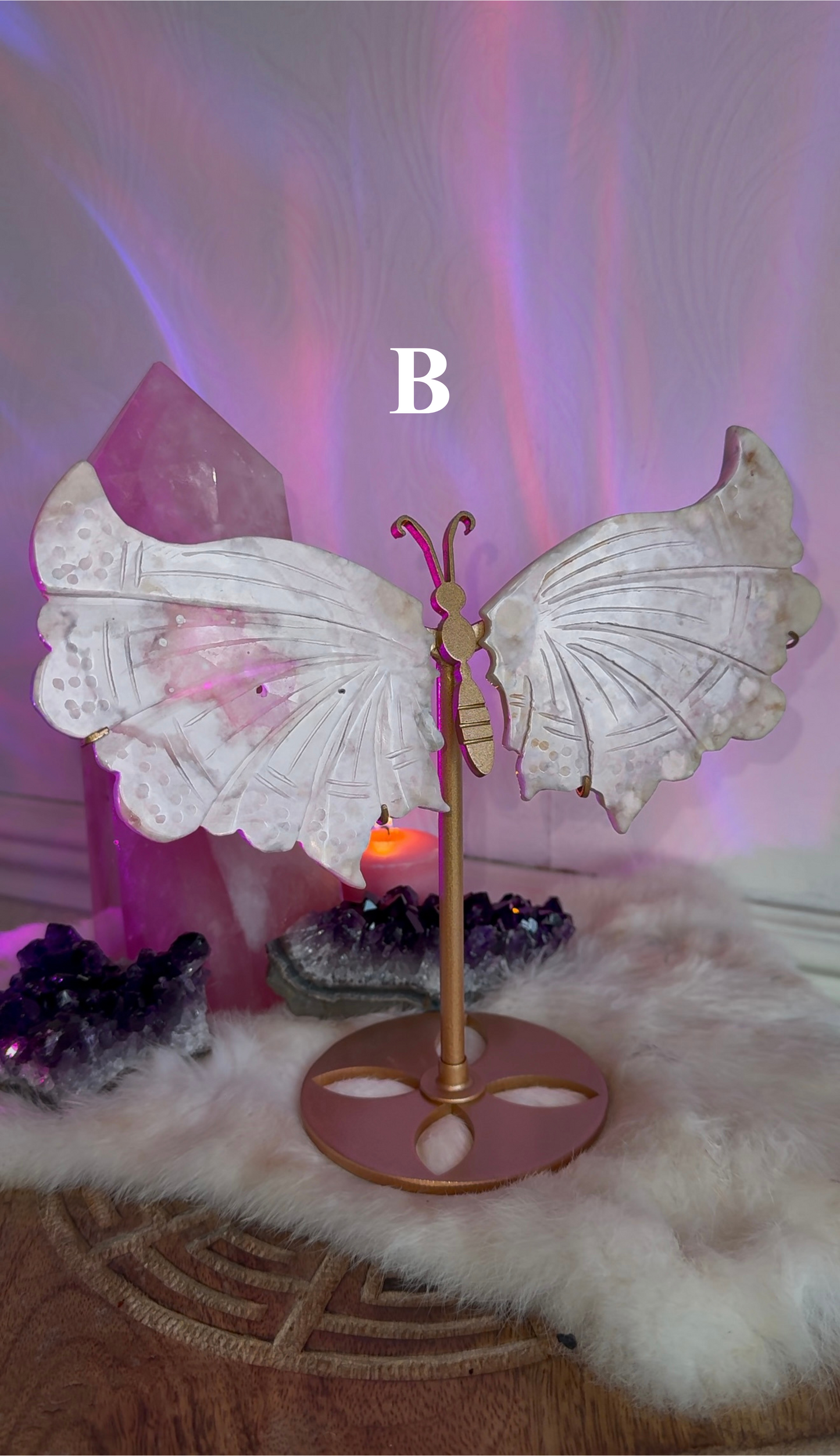 Pink amethyst butterfly