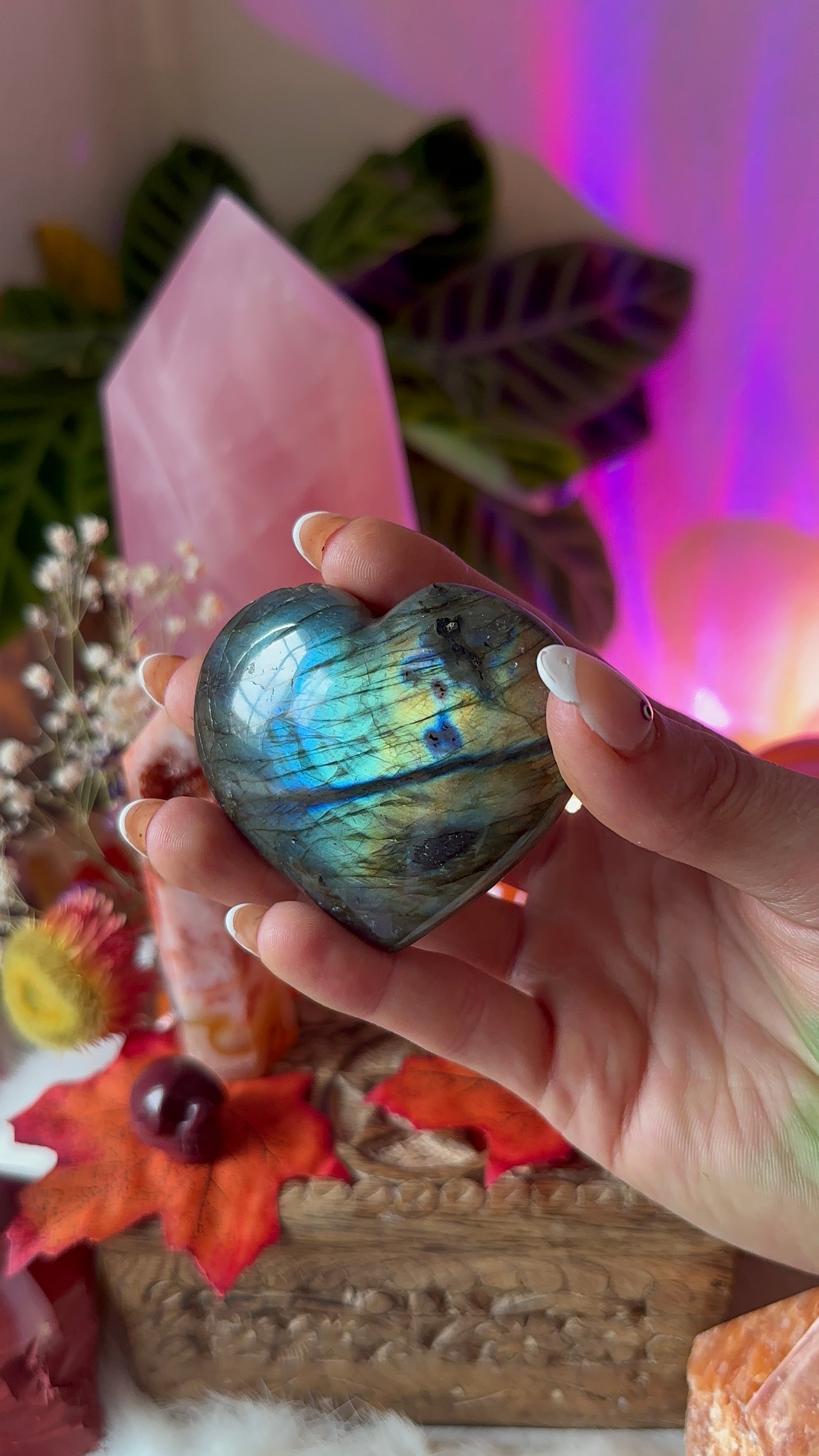 Labradorite flashy heart