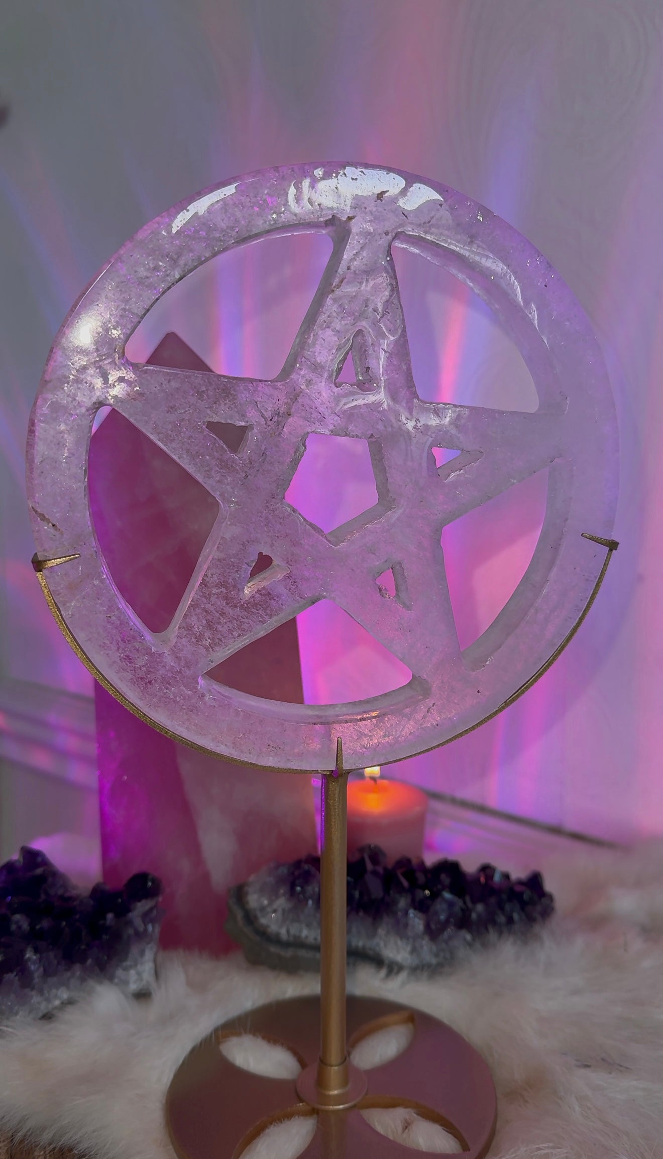 Clear quartz Pentacle statement piece