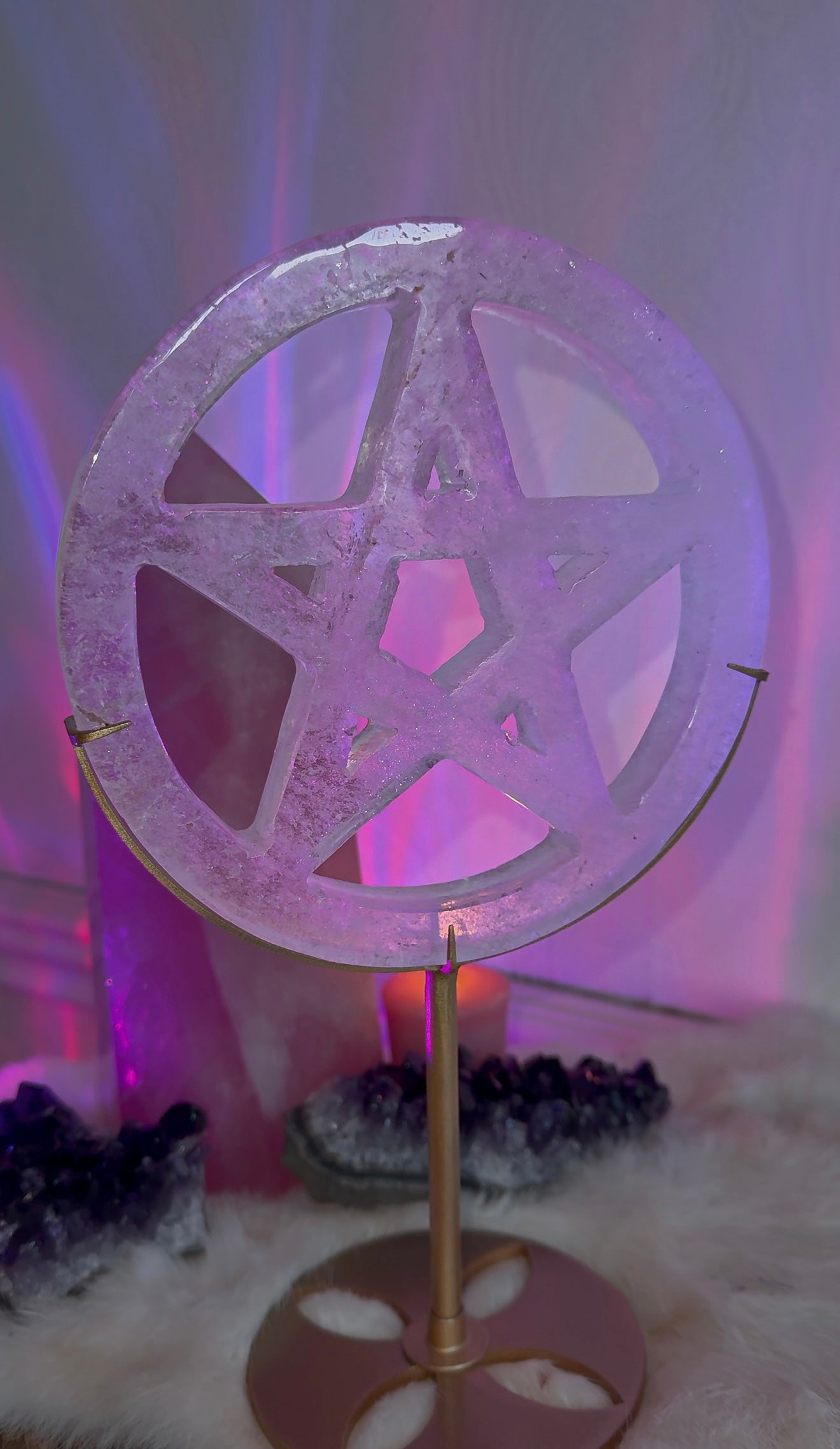 Clear quartz Pentacle statement piece