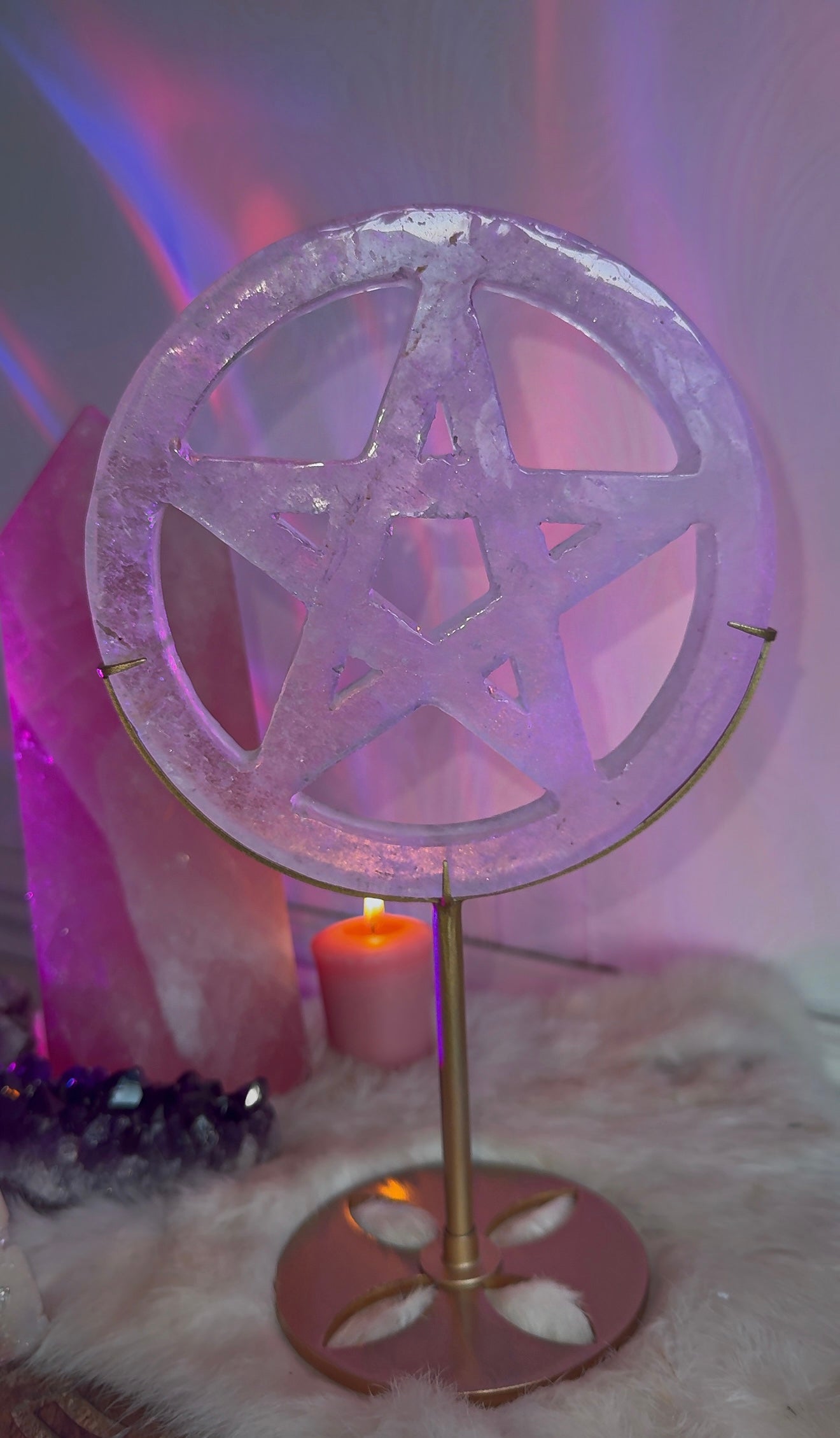 Clear quartz Pentacle statement piece