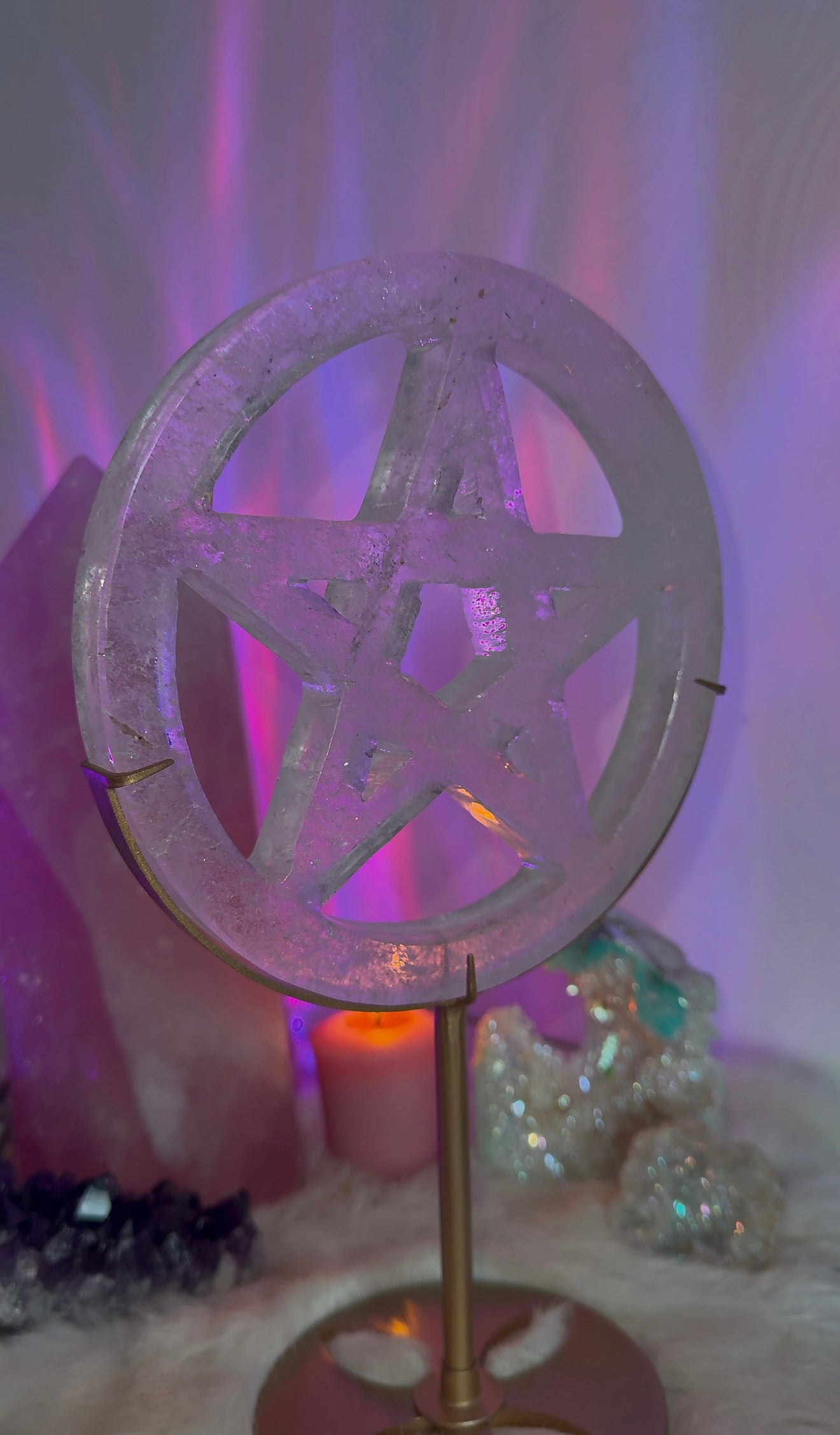 Clear quartz Pentacle statement piece