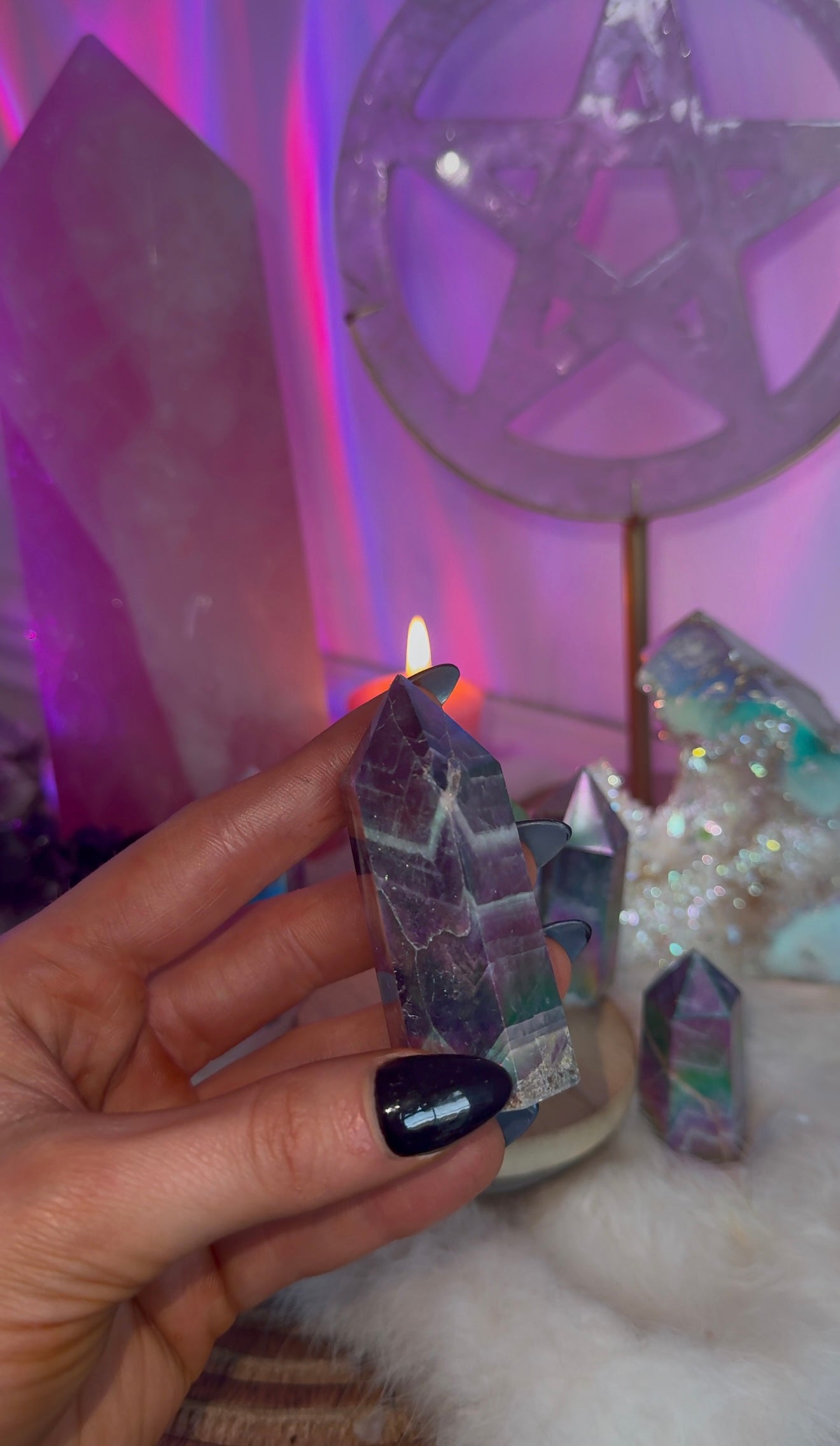 Aura amethyst points