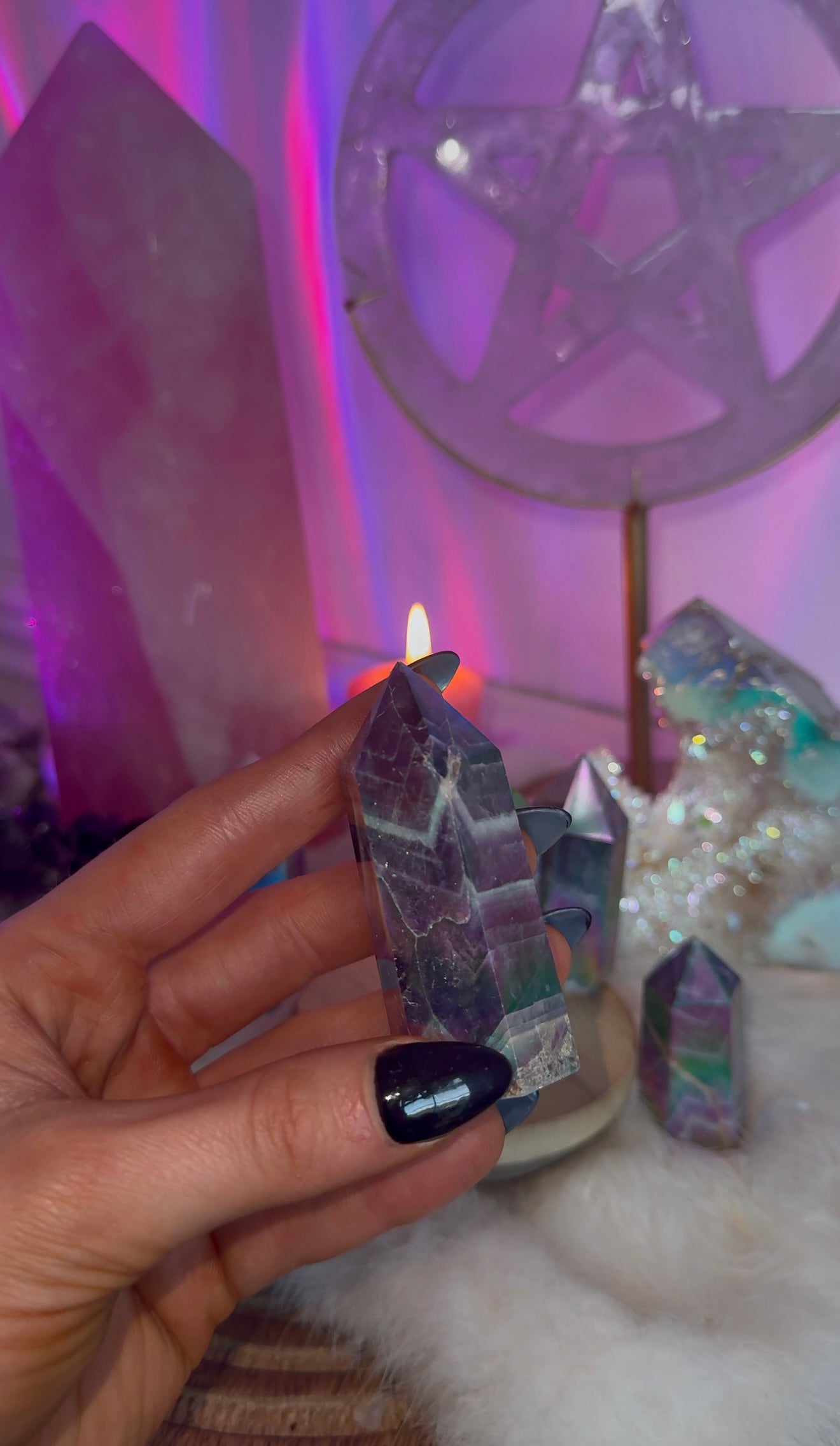 Aura amethyst points