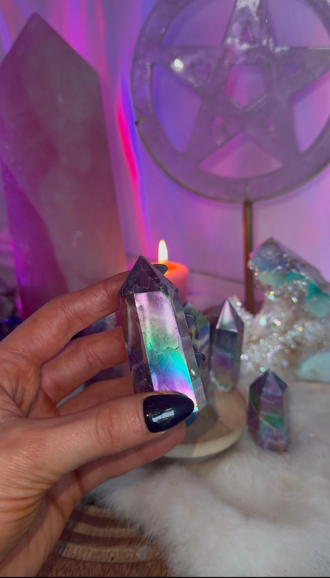 Aura amethyst points