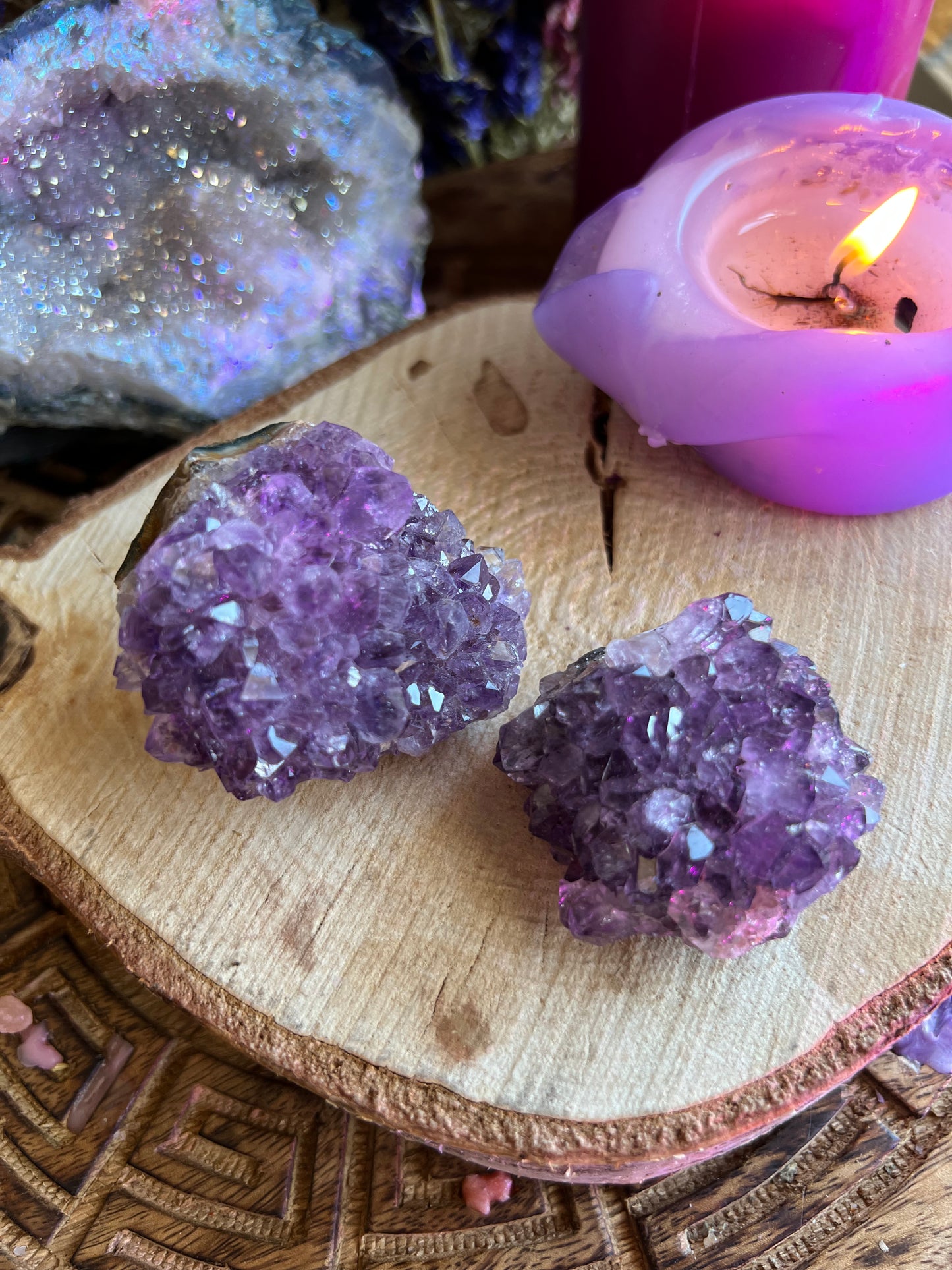 Amethyst clusters