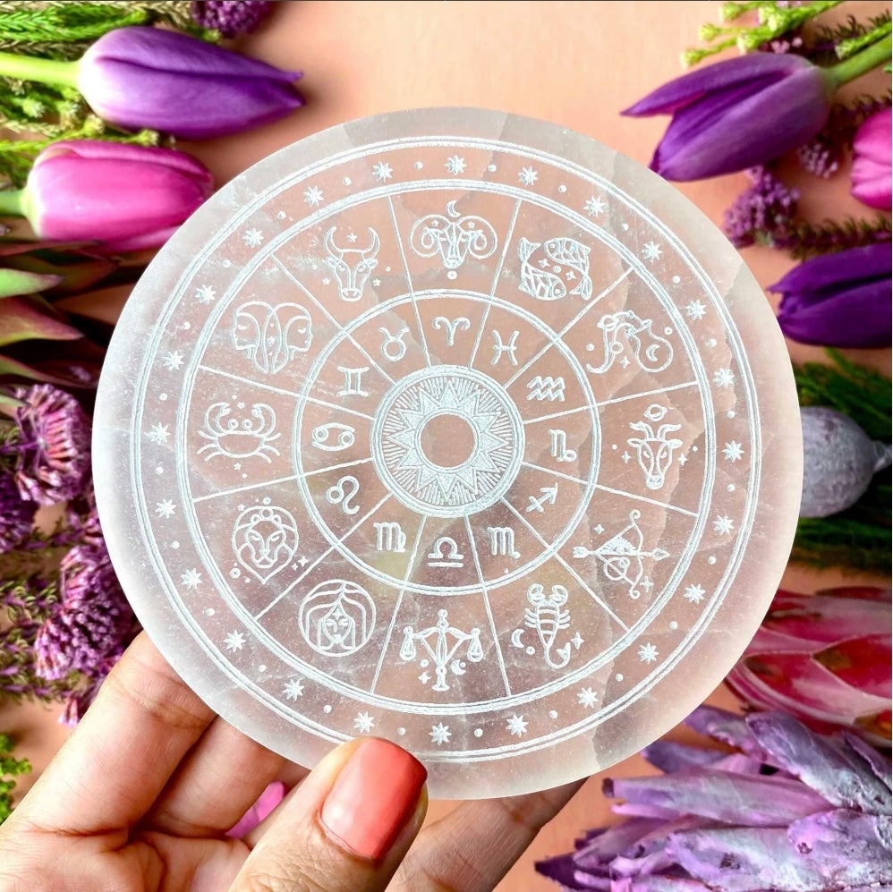 Zodiac selenite charging plate