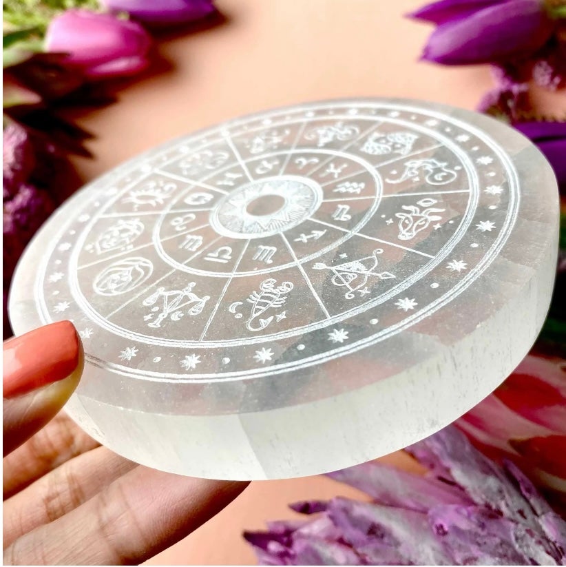 Zodiac selenite charging plate