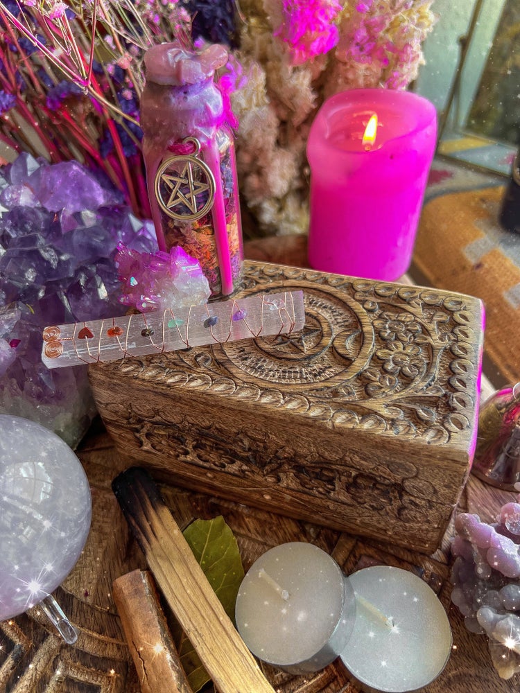 Hand carved travel Altar box