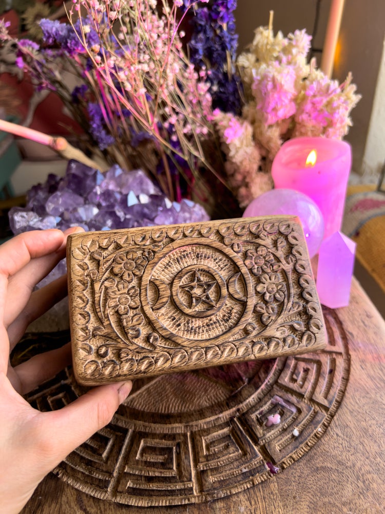 Hand carved travel Altar box