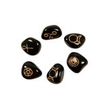 Black agate Wiccan symbols